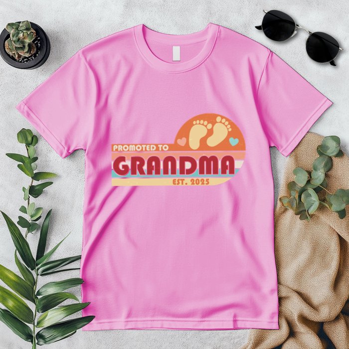 Retro Promoted To Grandma Established 2025 Premium T-Shirt