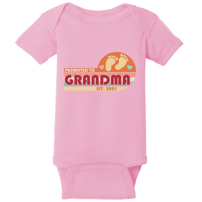 Retro Promoted To Grandma Established 2025 Baby Bodysuit