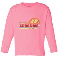 Retro Promoted To Grandma Established 2025 Toddler Long Sleeve Shirt