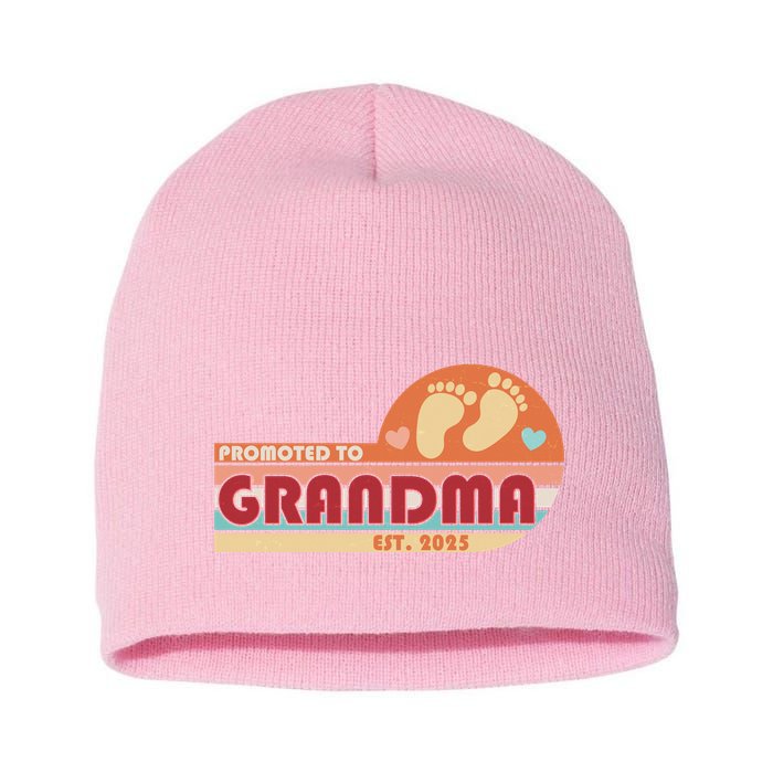 Retro Promoted To Grandma Established 2025 Short Acrylic Beanie