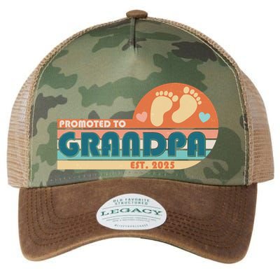 Retro Promoted To Grandpa Established 2025 Legacy Tie Dye Trucker Hat