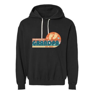 Retro Promoted To Grandpa Established 2025 Garment-Dyed Fleece Hoodie