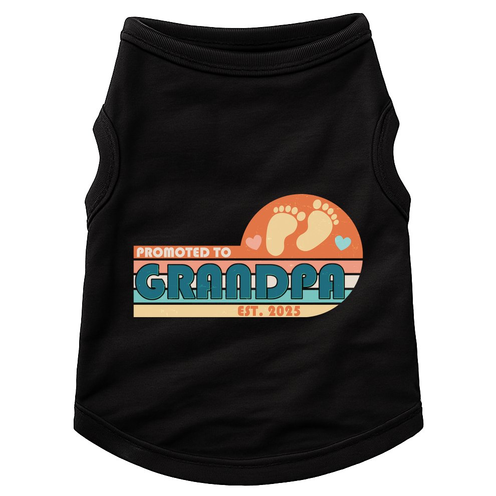 Retro Promoted To Grandpa Established 2025 Doggie Tank
