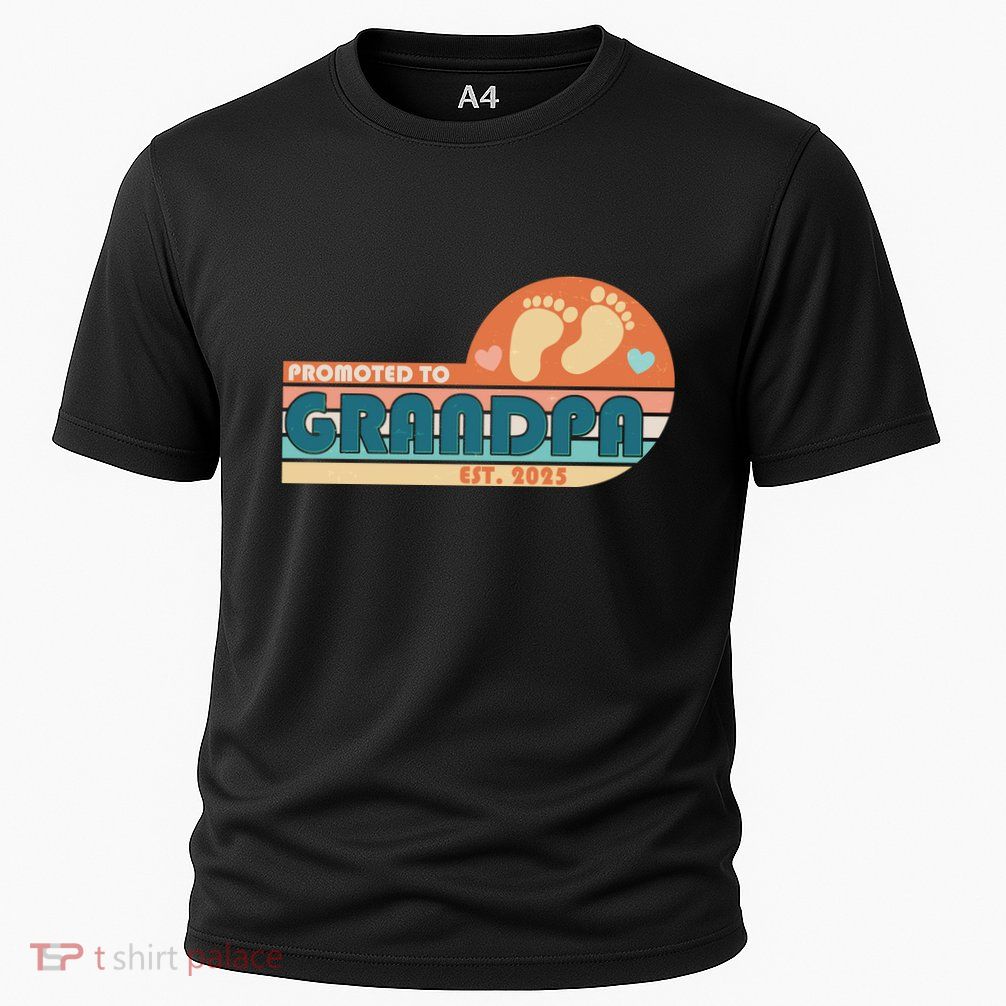 Retro Promoted To Grandpa Established 2025 Cooling Performance Crew T-Shirt
