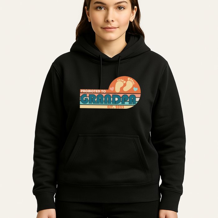 Retro Promoted To Grandpa Established 2025 Hoodie