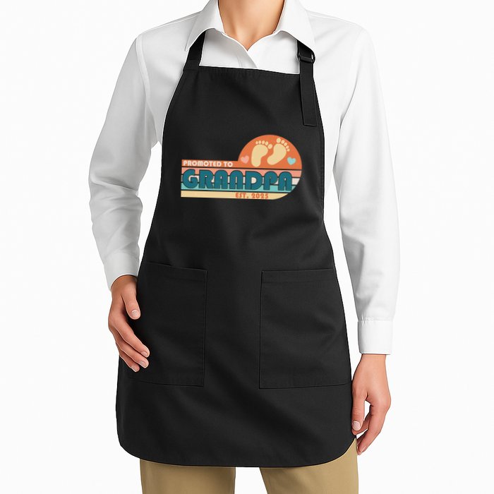 Retro Promoted To Grandpa Established 2025 Apron