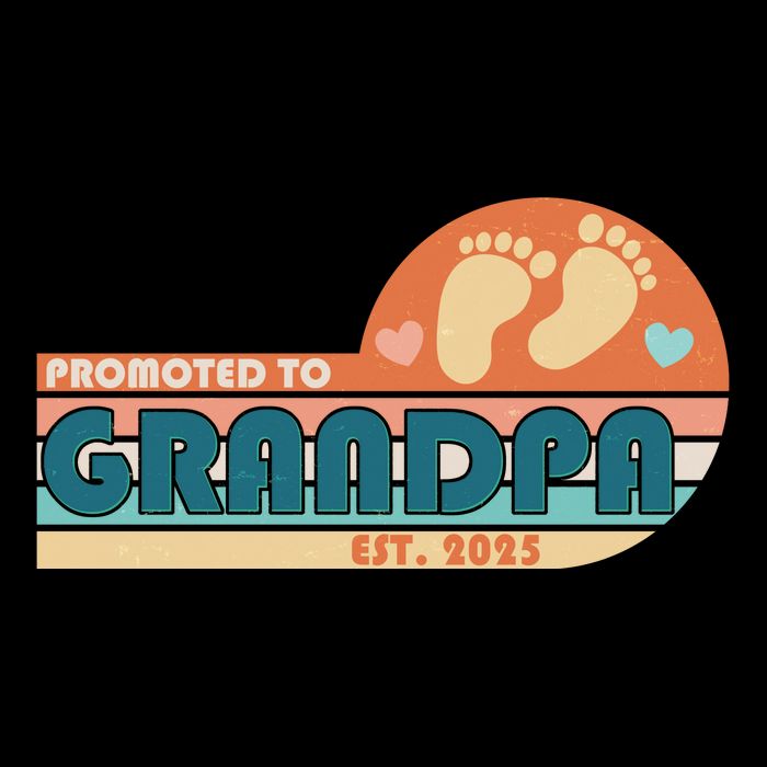 Retro Promoted To Grandpa Established 2025 Apron