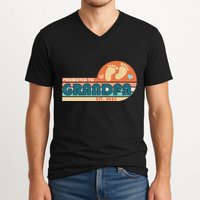 Retro Promoted To Grandpa Established 2025 V-Neck T-Shirt