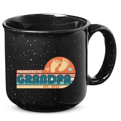 Retro Promoted To Grandpa Established 2025 15oz Campfire Ceramic Mug
