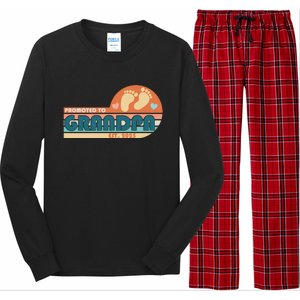 Retro Promoted To Grandpa Established 2025 Long Sleeve Pajama Set