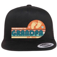 Retro Promoted To Grandpa Established 2025 Flat Bill Trucker Hat