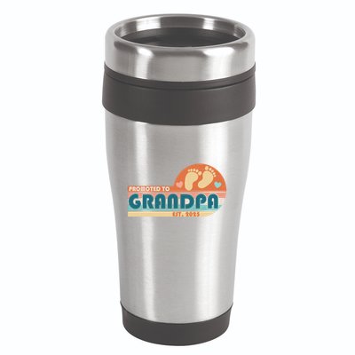 Retro Promoted To Grandpa Established 2025 16oz Travel Tumbler