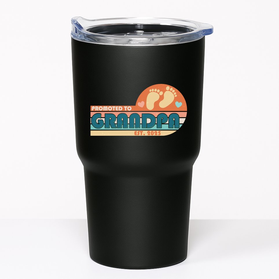 Retro Promoted To Grandpa Established 2025 Tumbler