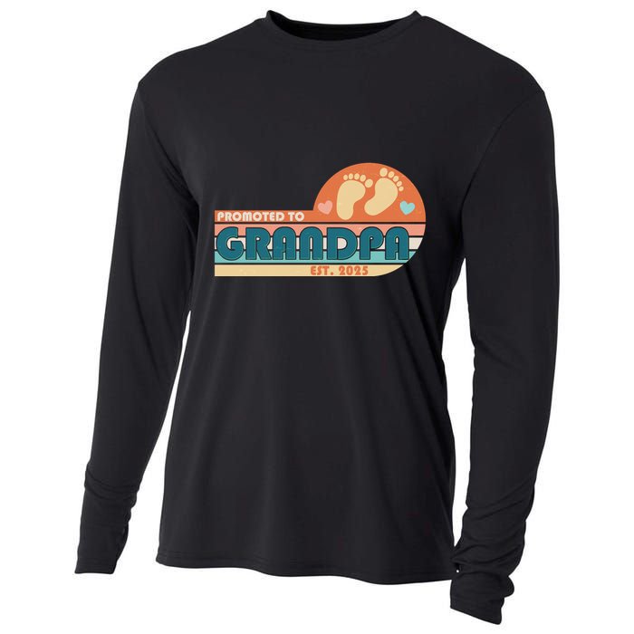 Retro Promoted To Grandpa Established 2025 Cooling Performance Long Sleeve Crew
