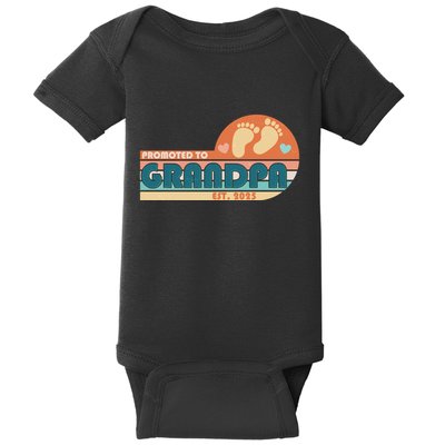Retro Promoted To Grandpa Established 2025 Baby Bodysuit