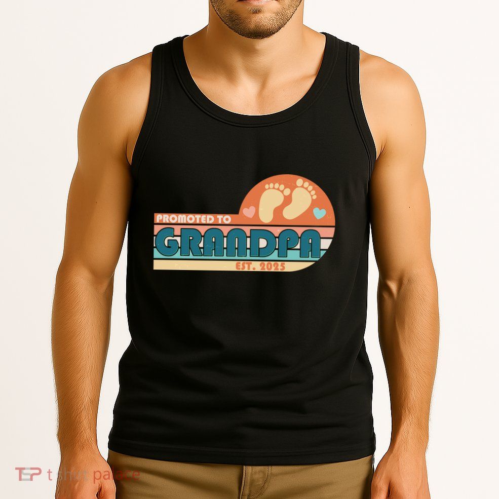 Retro Promoted To Grandpa Established 2025 Tank Top