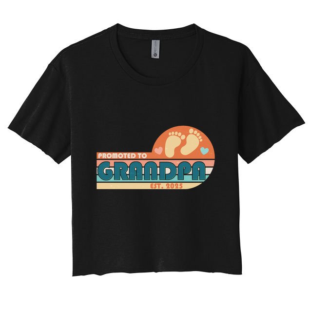Retro Promoted To Grandpa Established 2025 Crop Top