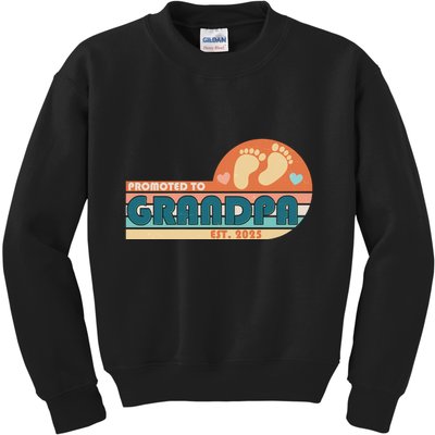 Retro Promoted To Grandpa Established 2025 Kids Sweatshirt