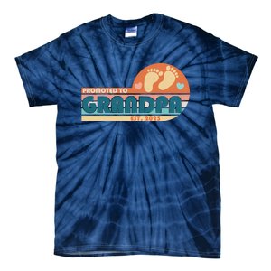 Retro Promoted To Grandpa Established 2025 Tie-Dye T-Shirt