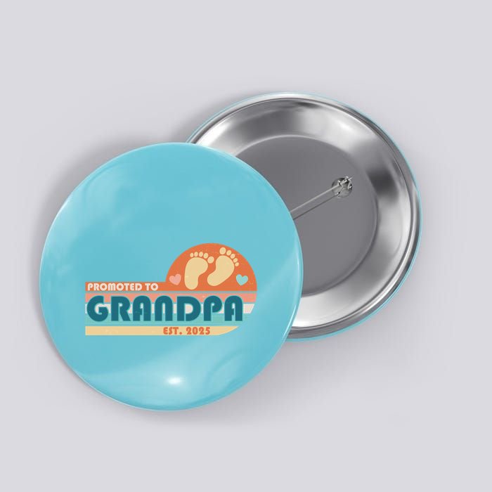Retro Promoted To Grandpa Established 2025 Button