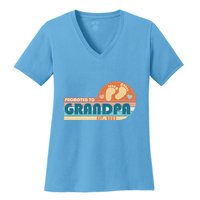 Retro Promoted To Grandpa Established 2025 Women's V-Neck T-Shirt