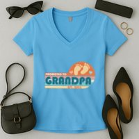 Retro Promoted To Grandpa Established 2025 Women's V-Neck T-Shirt