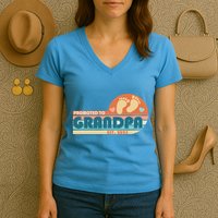 Retro Promoted To Grandpa Established 2025 Women's V-Neck T-Shirt