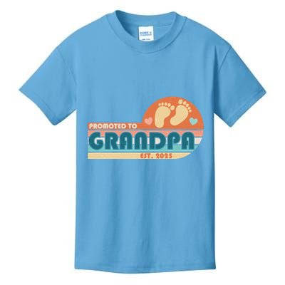 Retro Promoted To Grandpa Established 2025 Kids T-Shirt
