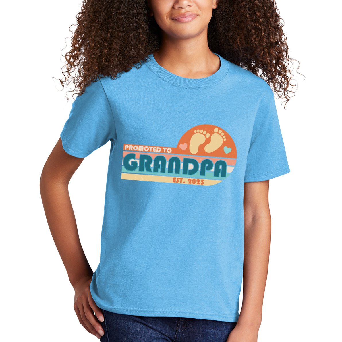 Retro Promoted To Grandpa Established 2025 Kids T-Shirt