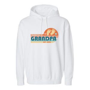 Retro Promoted To Grandpa Established 2025 Garment-Dyed Fleece Hoodie