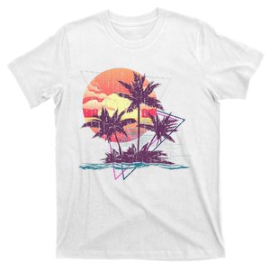 Retro Palm Trees Beach Sunset Tropical Summer T-Shirt