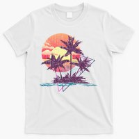 Retro Palm Trees Beach Sunset Tropical Summer T-Shirt