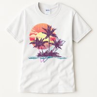 Retro Palm Trees Beach Sunset Tropical Summer Tall T-Shirt