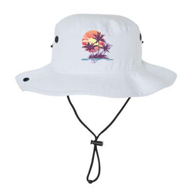 Retro Palm Trees Beach Sunset Tropical Summer Bucket Hat