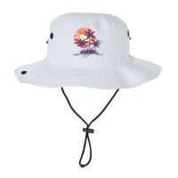 Retro Palm Trees Beach Sunset Tropical Summer Bucket Hat