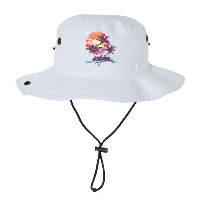 Retro Palm Trees Beach Sunset Tropical Summer Bucket Hat