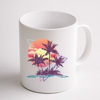 Retro Palm Trees Beach Sunset Tropical Summer Mug