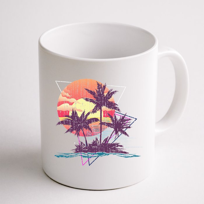 Retro Palm Trees Beach Sunset Tropical Summer Mug