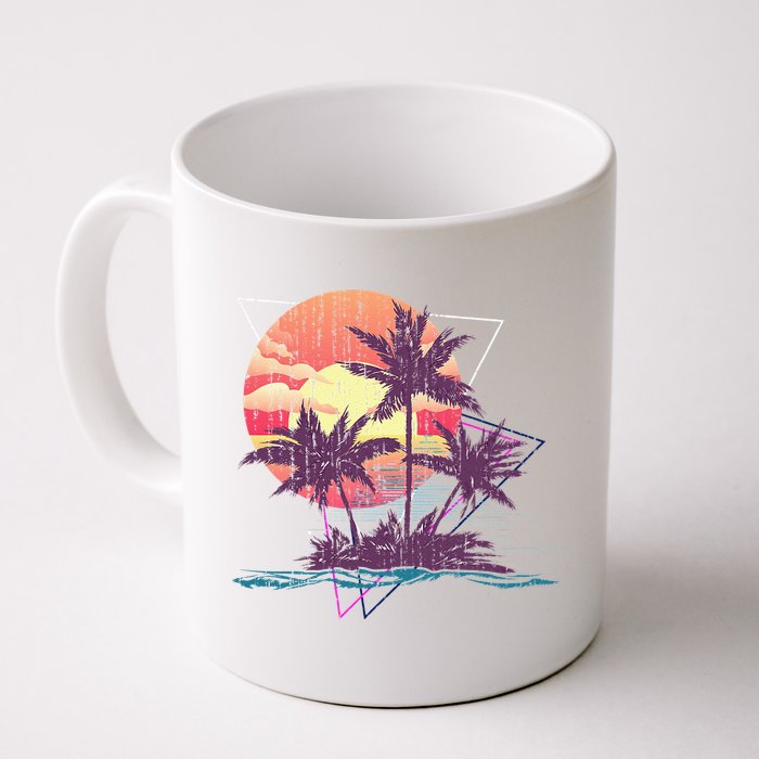 Retro Palm Trees Beach Sunset Tropical Summer Mug