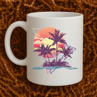 Retro Palm Trees Beach Sunset Tropical Summer Mug