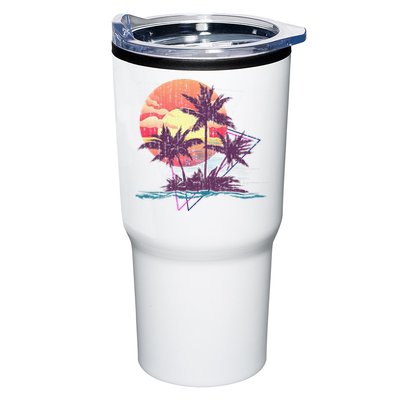 Retro Palm Trees Beach Sunset Tropical Summer Tumbler