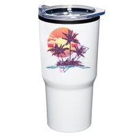Retro Palm Trees Beach Sunset Tropical Summer Tumbler