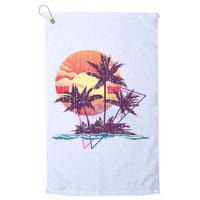 Retro Palm Trees Beach Sunset Tropical Summer Golf Towel