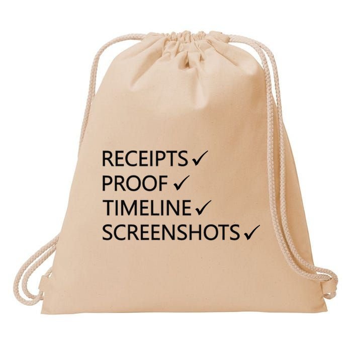 Receipts Proof Timeline Screenshots Drawstring Bag