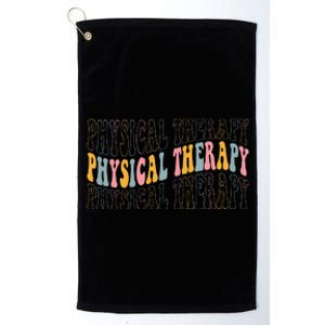 Retro Physical Therapy Appreciation Scrubs Life Nurses Day Platinum Collection Golf Towel