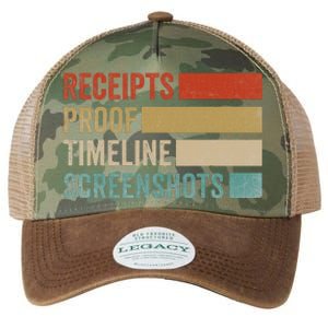 Receipts Proof Timeline Screenshots Retro Legacy Tie Dye Trucker Hat