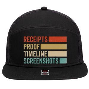 Receipts Proof Timeline Screenshots Retro 7 Panel Mesh Trucker Snapback Hat