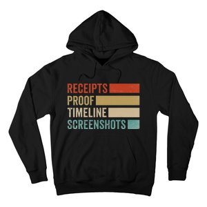 Receipts Proof Timeline Screenshots Retro Hoodie