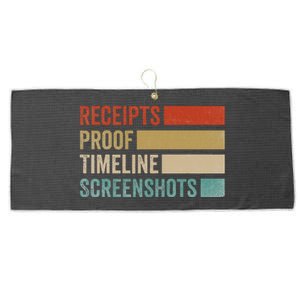 Receipts Proof Timeline Screenshots Retro Large Microfiber Waffle Golf Towel