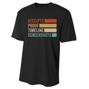 Receipts Proof Timeline Screenshots Retro Performance Sprint T-Shirt